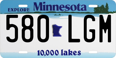 MN license plate 580LGM