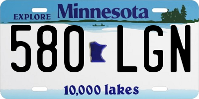 MN license plate 580LGN