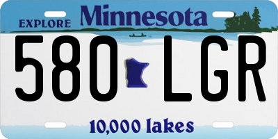 MN license plate 580LGR