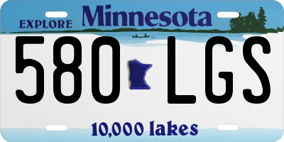 MN license plate 580LGS