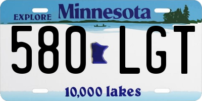 MN license plate 580LGT