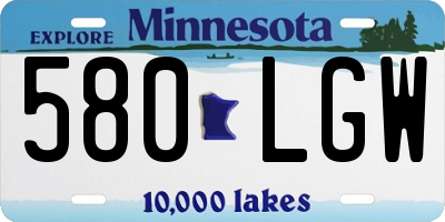 MN license plate 580LGW