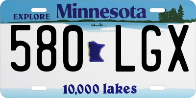 MN license plate 580LGX