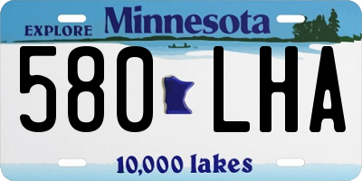 MN license plate 580LHA