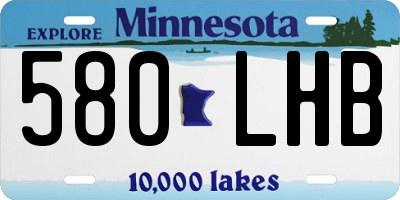 MN license plate 580LHB