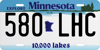 MN license plate 580LHC