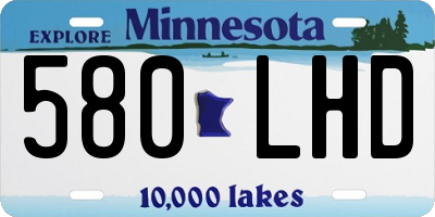 MN license plate 580LHD