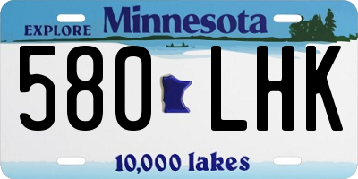 MN license plate 580LHK