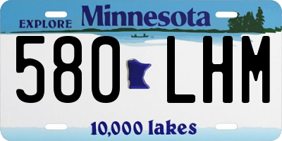 MN license plate 580LHM