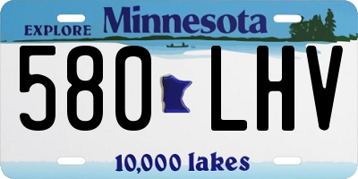 MN license plate 580LHV