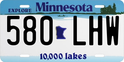 MN license plate 580LHW