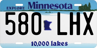 MN license plate 580LHX