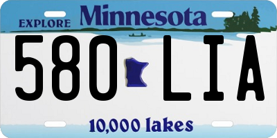 MN license plate 580LIA
