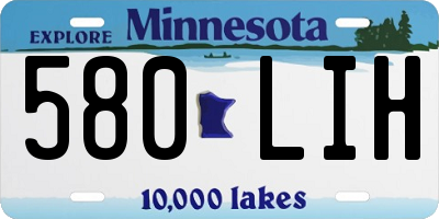 MN license plate 580LIH