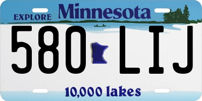 MN license plate 580LIJ