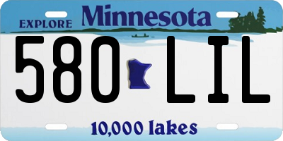MN license plate 580LIL