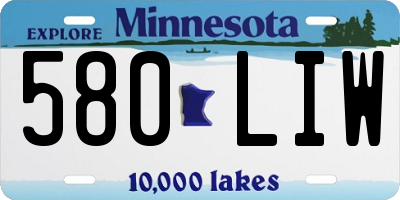 MN license plate 580LIW