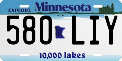 MN license plate 580LIY