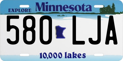 MN license plate 580LJA