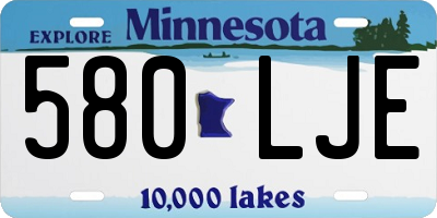 MN license plate 580LJE