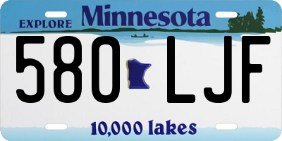 MN license plate 580LJF