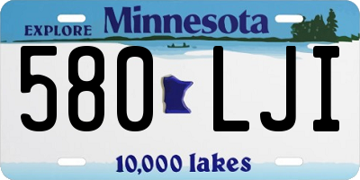 MN license plate 580LJI