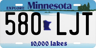 MN license plate 580LJT