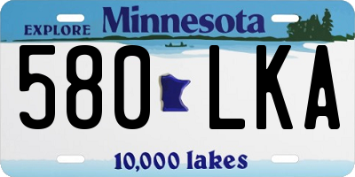 MN license plate 580LKA