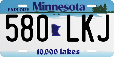 MN license plate 580LKJ