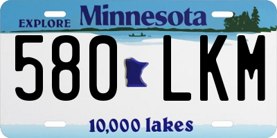 MN license plate 580LKM