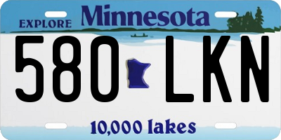 MN license plate 580LKN