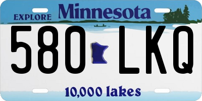 MN license plate 580LKQ