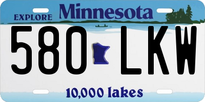 MN license plate 580LKW