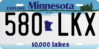 MN license plate 580LKX