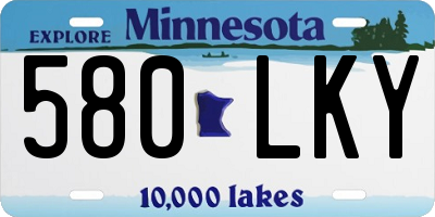 MN license plate 580LKY