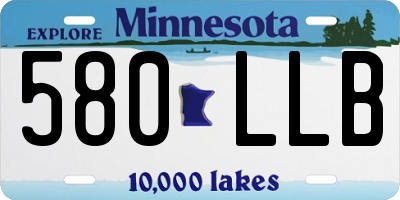 MN license plate 580LLB