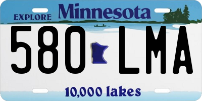 MN license plate 580LMA