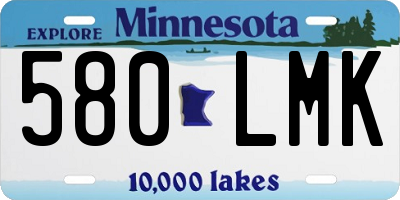 MN license plate 580LMK