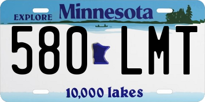 MN license plate 580LMT