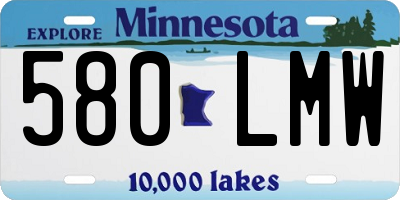 MN license plate 580LMW