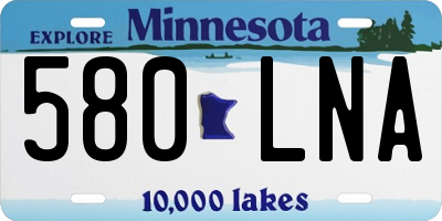 MN license plate 580LNA