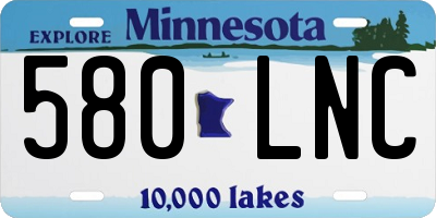 MN license plate 580LNC