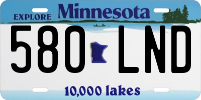 MN license plate 580LND