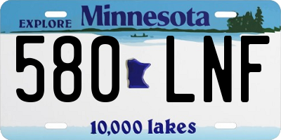 MN license plate 580LNF