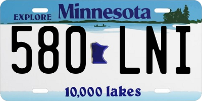 MN license plate 580LNI
