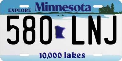 MN license plate 580LNJ