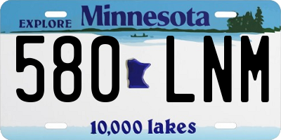 MN license plate 580LNM