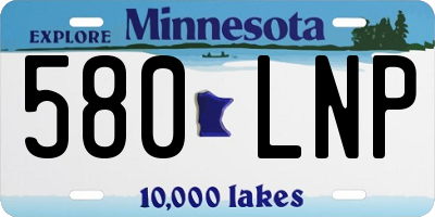 MN license plate 580LNP