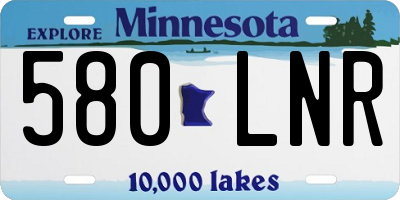 MN license plate 580LNR