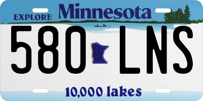 MN license plate 580LNS